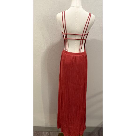 Lulus Lost in Paradise Rusty Rose Maxi Dress Open Back Small Wedding Vacation - Picture 2 of 10
